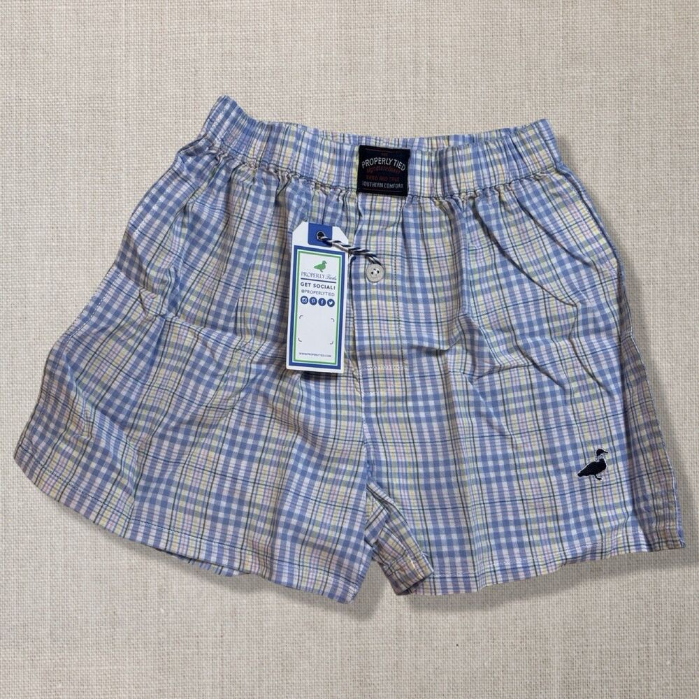 Properly Tied Gulfport Traditional Boxer Shorts Plaid Size 6 NWT